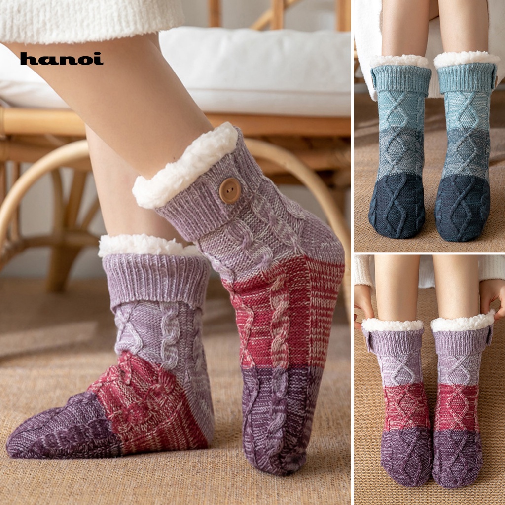 Han_vớ Dệt Kim Lót Sàn Dày Giữ Ấm Thoải Mái Mùa Đông Mang Trong Nhà Cho Nữ