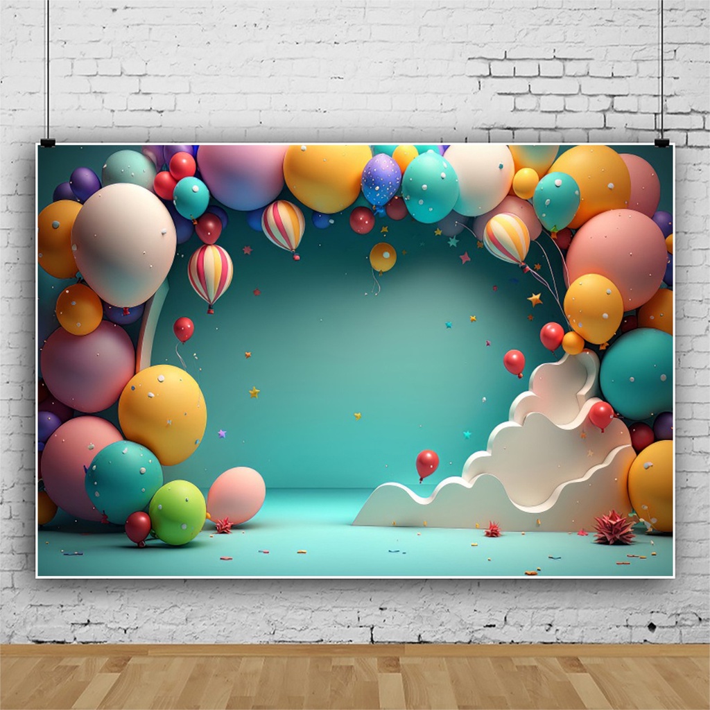 Phông Nền Chụp Ảnh 3D Hình Lâu Đài Công Chúa Màu Sắc Ngọt Ngào Cho Bé