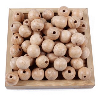 10 hạt tròn gỗ sồi / gỗ phong (10-18mm)