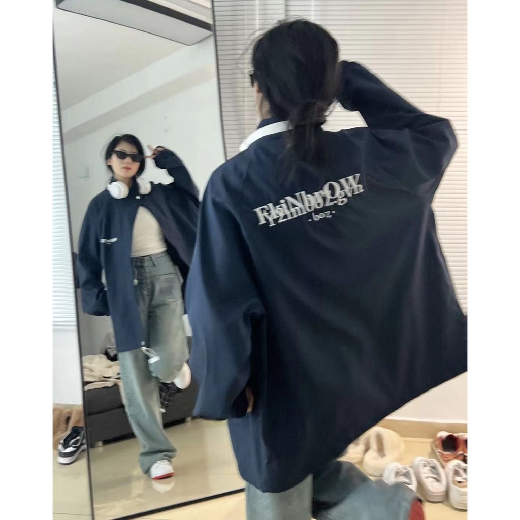 Áo Khoác Bóng Chày Cao Cấp Thêu Họa Tiết Thời Trang Xuân Thu Hàng Mới Dành Cho Cặp Đôi