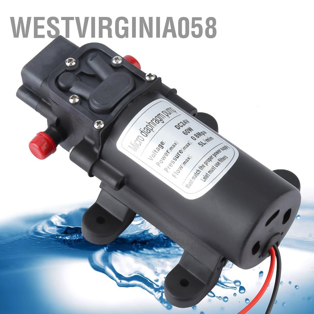 Westvirginia058 Máy bơm nước điện mini 24V 60W màng siêu nhỏ lưu lượng 5L/m Hút 1 5m