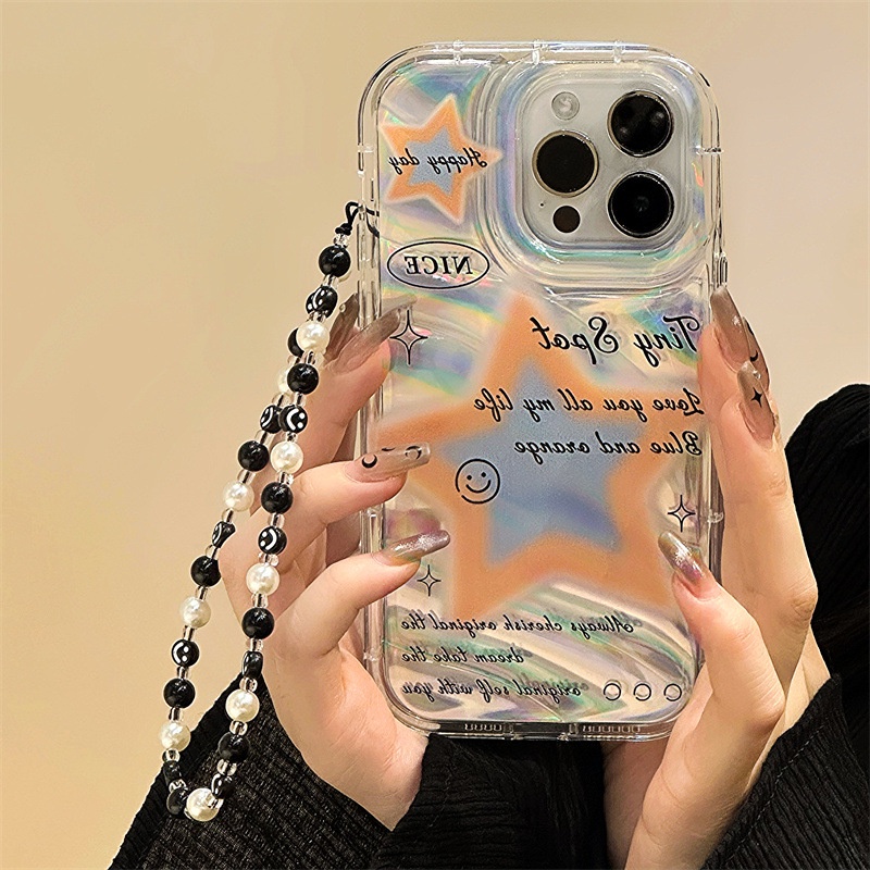 Ốp Điện Thoại Màu Laser Có Dây Đeo Cho iPhone 15 14 13 12 11 PROMAX XS XR XSMAX SE2020 6 7 8PLUS