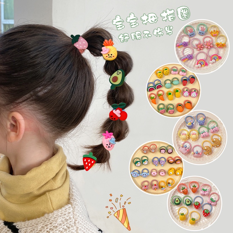 Dây Buộc Tóc Cao Su Co Giãn Phong Cách Hàn Quốc Dễ Thương Cho Bé Gái