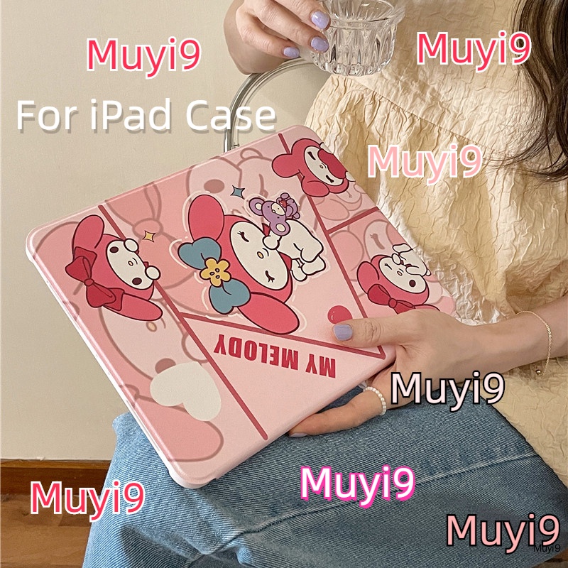 Đồ Chơi Hoạt Hình Melody 3600 Độ Màu Hồng Dễ Thương Sáng Tạo° Ốp Máy Tính Bảng Chống Rơi Vỡ Kèm Giá Đỡ Cho IPad10.2 Ipad10th Mini6 Air10.9 Pro11 / ipad12.9 Ipad7th