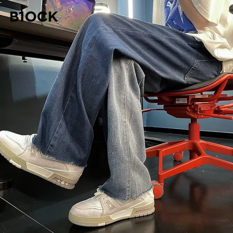 B1OCK quần jean ống rộng quần nam ống rộng quần 2023 NEW BK07247