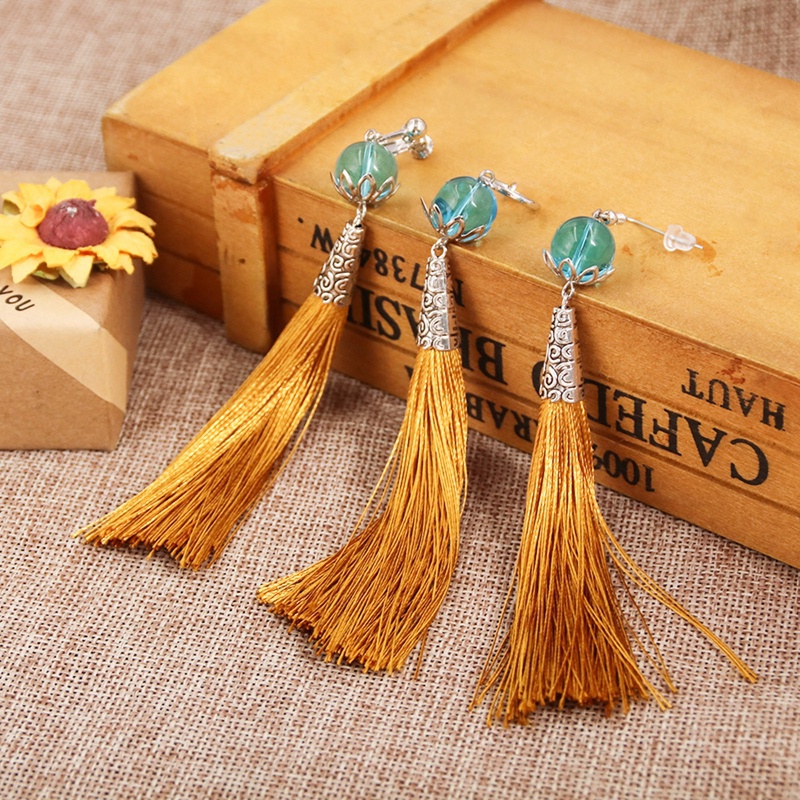 1 Khuyên Tai Tua Rua Dài Hóa Trang Anime Genshin Va Chạm Zhongli Độc Đáo