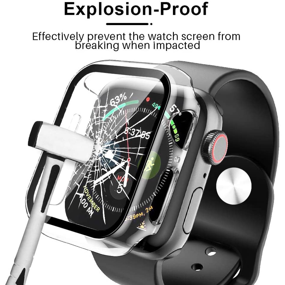 Kính Ốp Bảo Vệ Màn Hình Đồng Hồ Thông Minh Apple Watch Series 8 7 6 SE 5 4 3 45mm 41mm 44mm 40mm 42mm 38mm