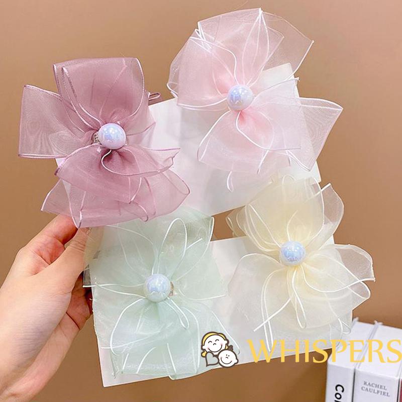 Kẹp Tóc Nơ Chất Liệu Chiffon Dễ Thương Cho Bé Gái