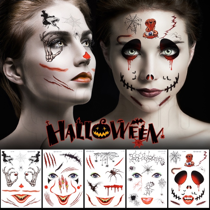 Miếng Dán Hình Xăm Giả Mạng Nhện / Mặt Nạ Kinh Dị Hóa Trang Halloween / Mặt Nạ / Chú Hề Không Gây Đau