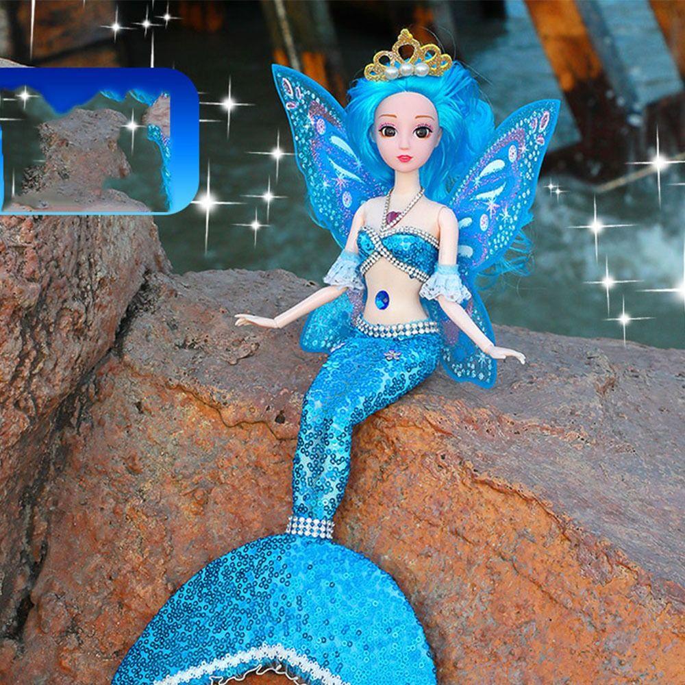 Daron1 Búp Bê Mặc Váy Đuôi Cá Đính Kim Sa Thân Thiện Với Môi Trường diy Với Môi Trường Có Cánh Nhiều Màu Lựa Chọn Cho Bé Gái