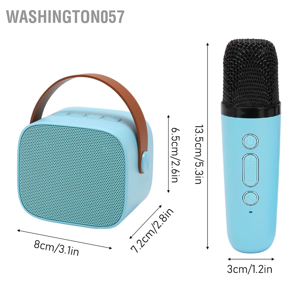 Washington057 Bộ Máy Karaoke Mini Hỗ Trợ Bluetooth AUX Thẻ Nhớ USB Loa Di Động Kèm Micro Không Dây