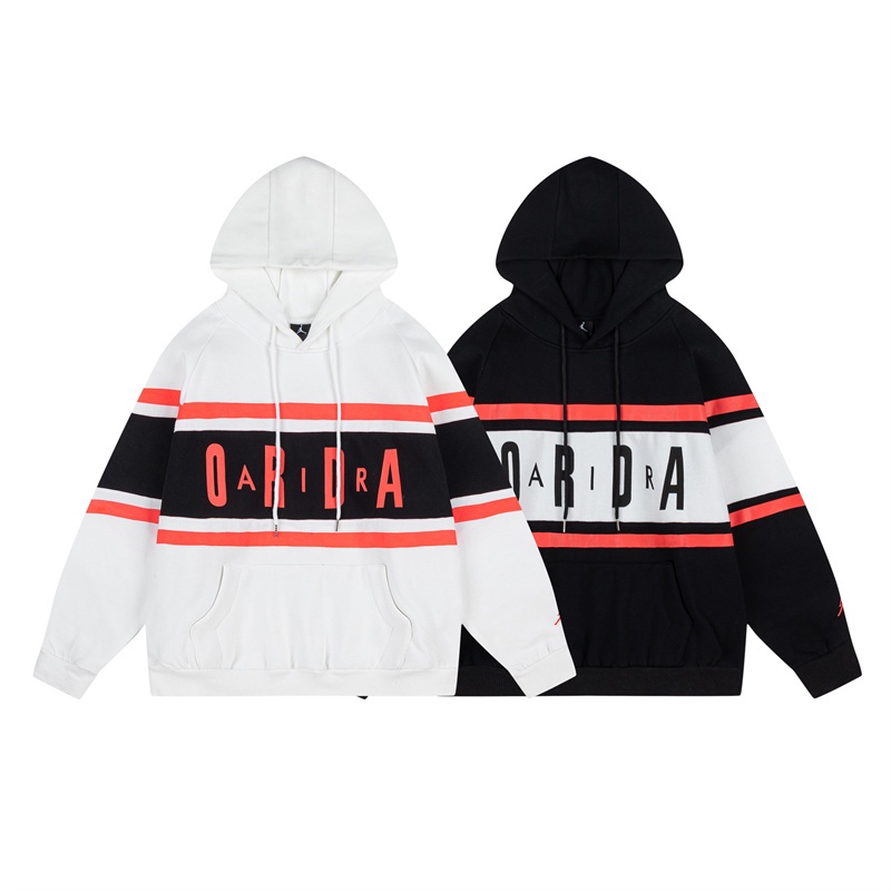 Xu hướng classic air666j cặp đôi thời trang giản dị fleecing hoodies monogram in áo khoác có mũ trùm đầu cộng với kích thước unisex