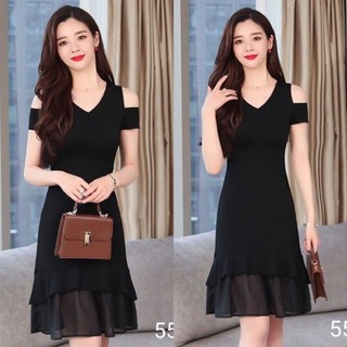 ĐẦM SUÔNG TAY CON .TRỄ VAI PHỐI CHÂN VOAN DỰ TIỆC DẠO PHỐ SIÊU DỄ THƯƠNG