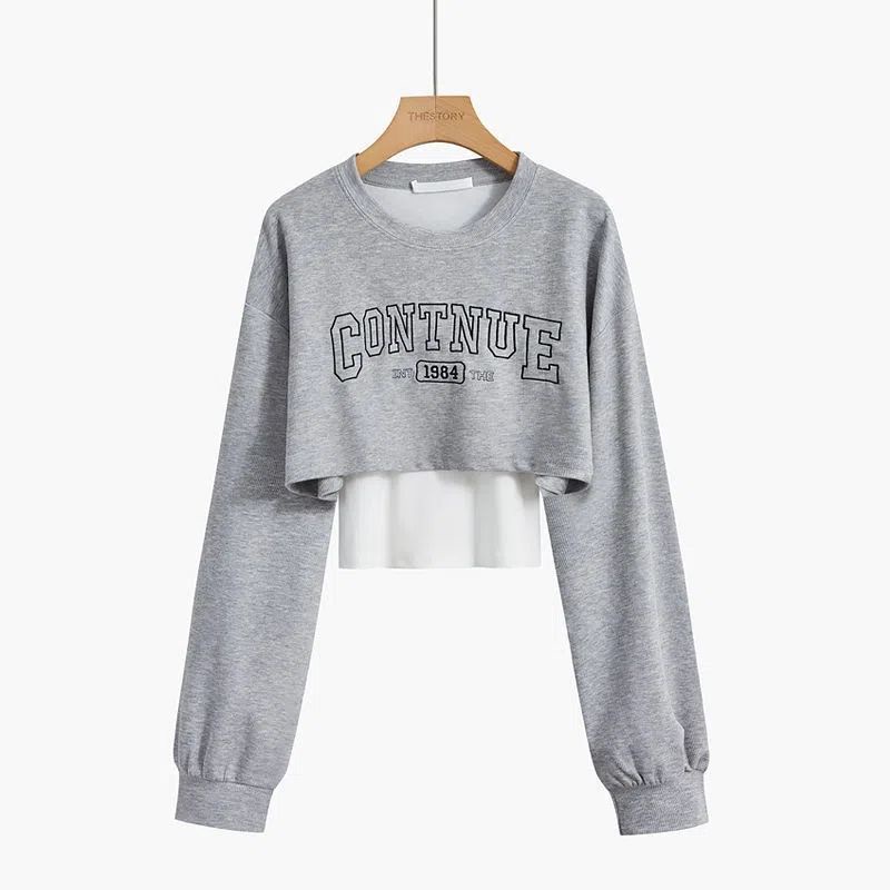 Set Áo croptop dài tay Áo thu đông Áo thun dài tay Áo baby tee trơn Áo sơ mi croptop Áo hở ngực Set Áo Thun Dài Tay Form Rộng Và Chân Váy Thời Trang Dành Cho Nữ