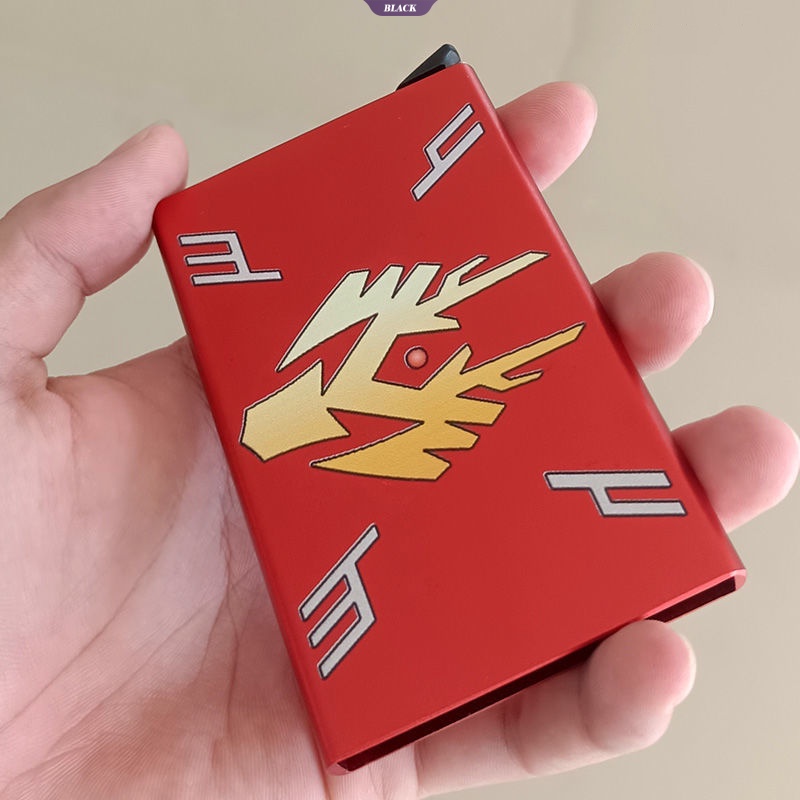 Ví Đựng Thẻ Tự Động Bật Lên Bằng Kim Loại Siêu Mỏng Họa Tiết Hoạt Hình Kamen Rider Pikachu Cho Nam