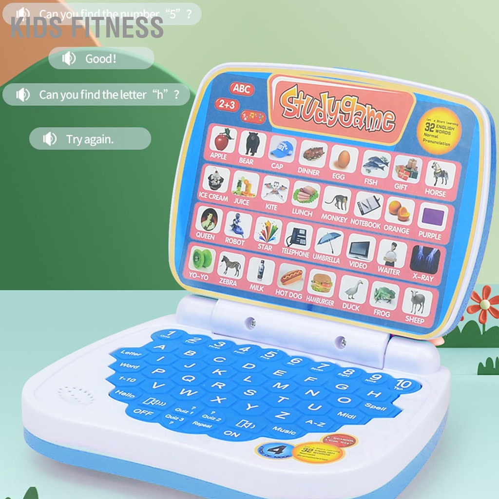 Kids Fitness Laptop Bé Học 5 Chế Độ Trẻ Mầm Non Máy Tính Đồ Chơi