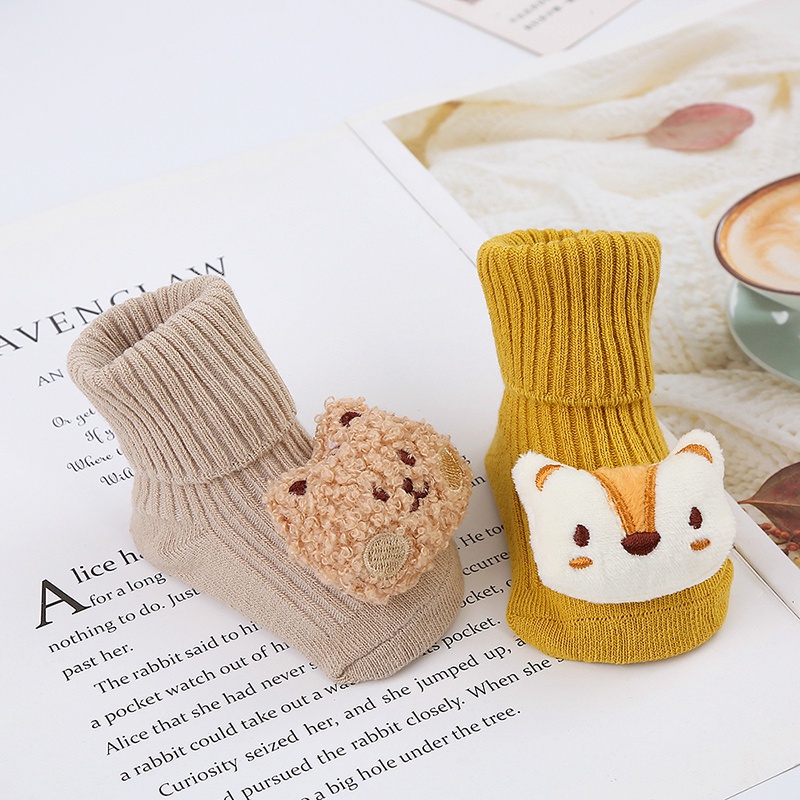 Vớ Cotton In Họa Tiết Thú Hoạt Hình Dễ Thương Cho Bé Sơ Sinh Từ 0-3 Tuổi