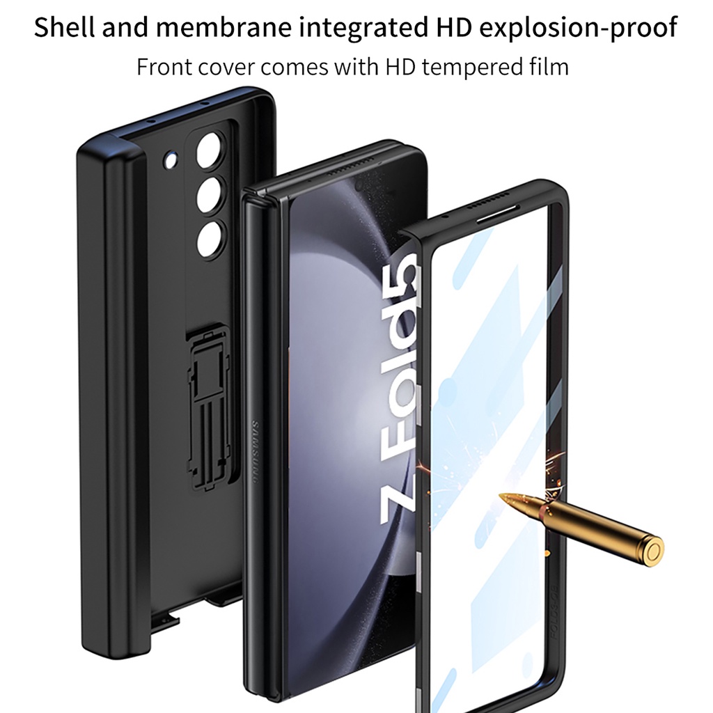 Casing samsung galaxy z fold 5 Ốp Điện Thoại Mặt Kính Chống Rơi Kèm Ngăn Đựng Bút Cho samsung galaxy z fold 5 Gấp 5 z fold5