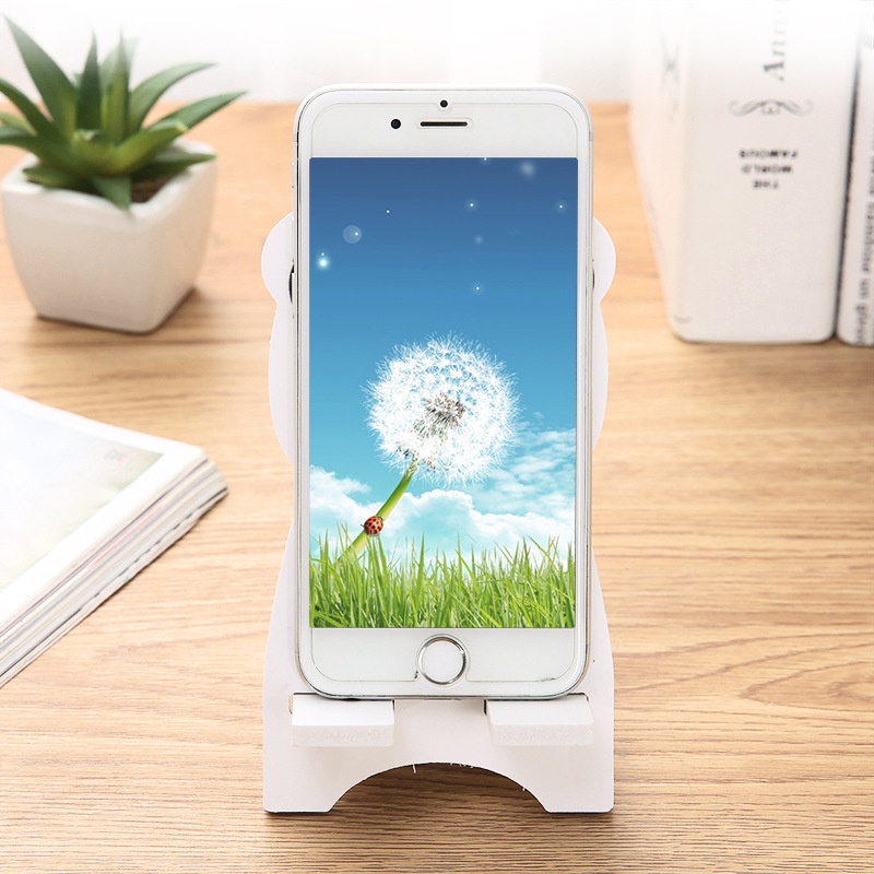 Giá đỡ điện thoại di động bằng gỗ hình hoạt hình dễ thương, gấp gọn bằng gỗ hình thú đáng yêu-MCKES