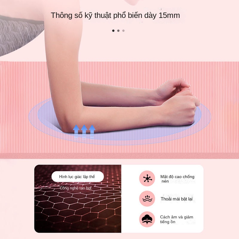Thảm Tập Yoga Dày Dặn Thấm Hút Tốt Chống Trượt Tiện Dụng