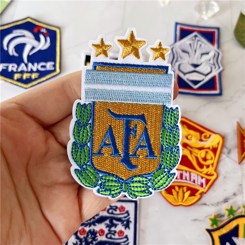 ♥ Logo Đội Bóng Đá Quốc Gia Portugal / Tây Ban Nha / Argentina / Germany Patchugal - Portugal / Tây Ban Nha / Argentina / Germany ♥ 1 Sticker Ủi Thêu Hình Huy Hiệu