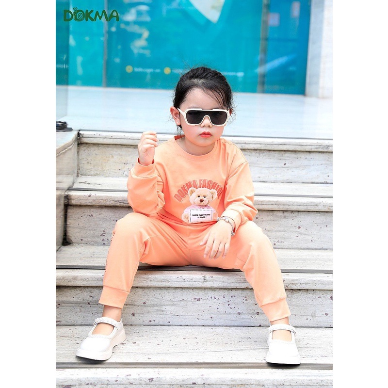 Bộ Dokma cotton dài tay bé gái