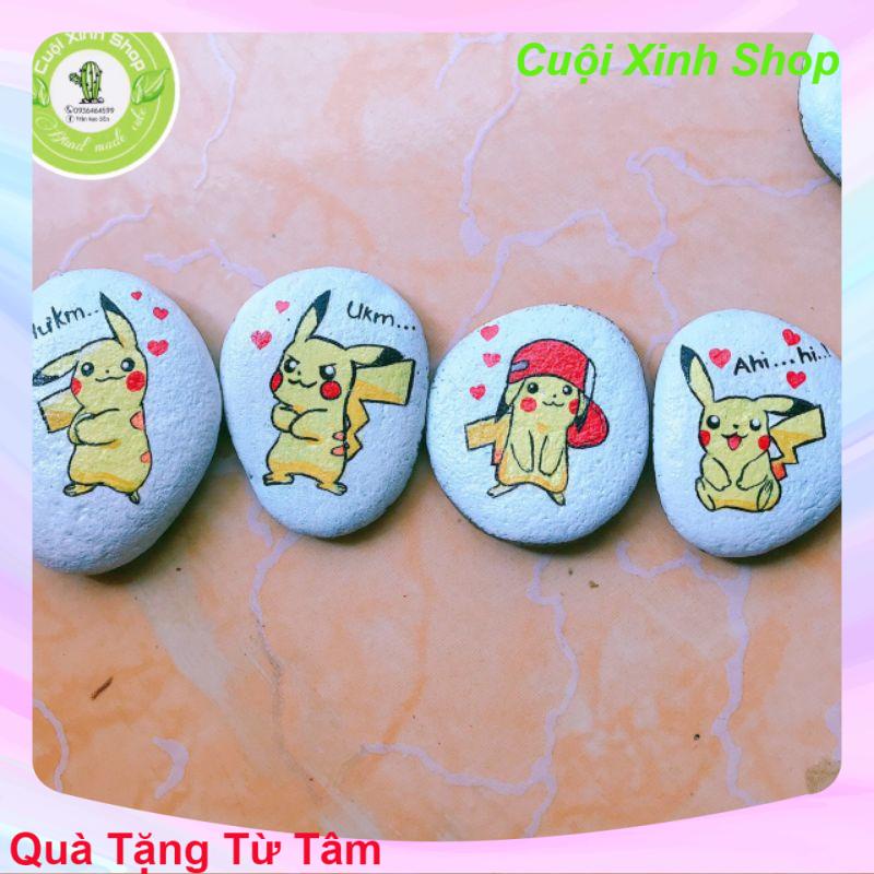 Tranh đá cuội mini hình pokemon siêu yêu là món quà rất ý nghĩa và độc đáo