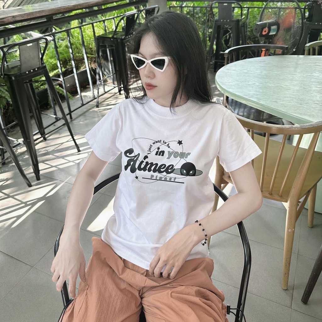 Áo baby tee in your Aimee Planet chất thun cotton 2 chiều GENZST
