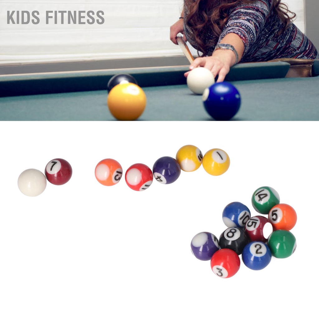 KidsFitness 25Mm Mini Bi-a Bóng Hoàn Chỉnh 16 Bi Bộ Phong Cách Nhựa Bàn Phụ Kiện