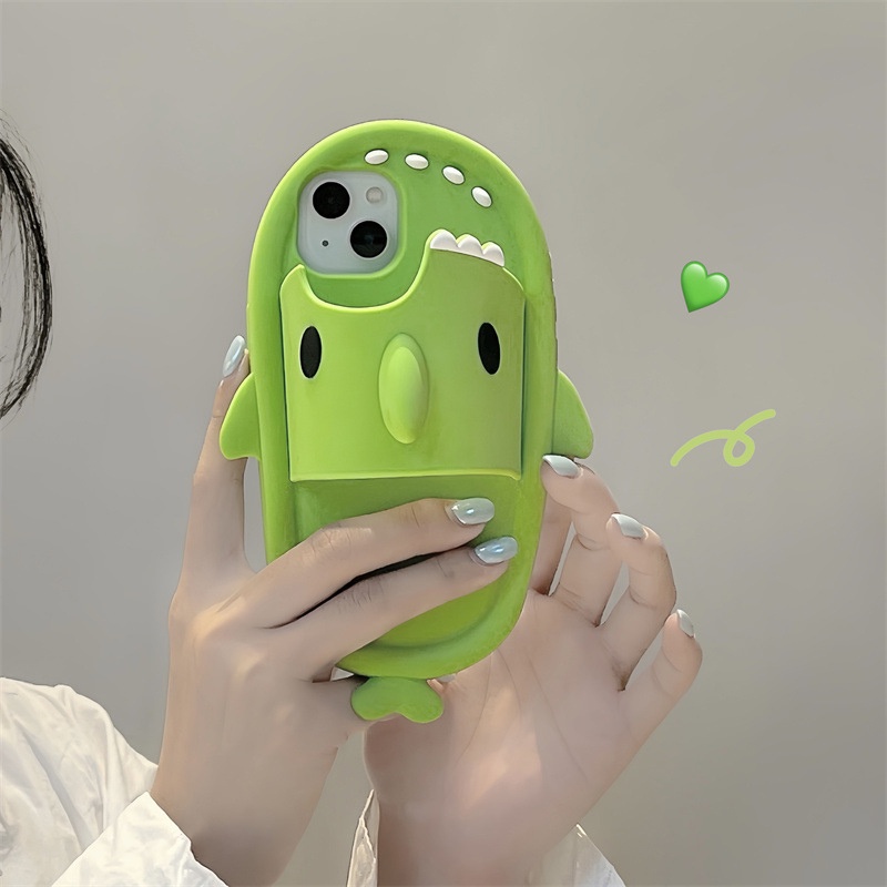 Ốp Điện Thoại Hình Dép Tông Xanh Lá Dễ Thương Thông Dụng Chống Rơi Cho iphone11 12 13 14