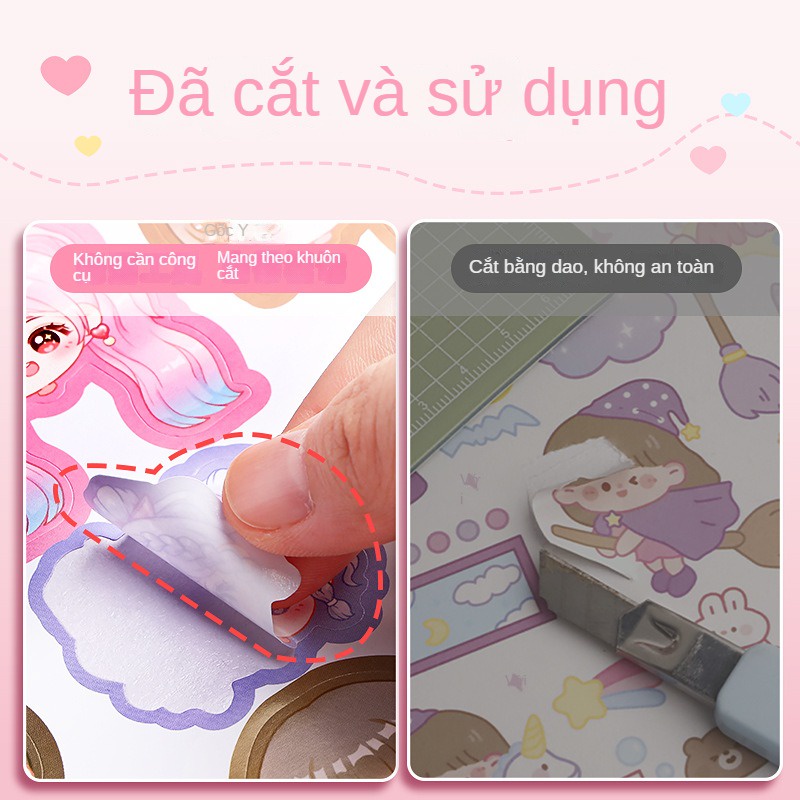 Bộ Sticker Dán Trang Trí Sổ Tay Họa Tiết Hoạt Hình Dễ Thương