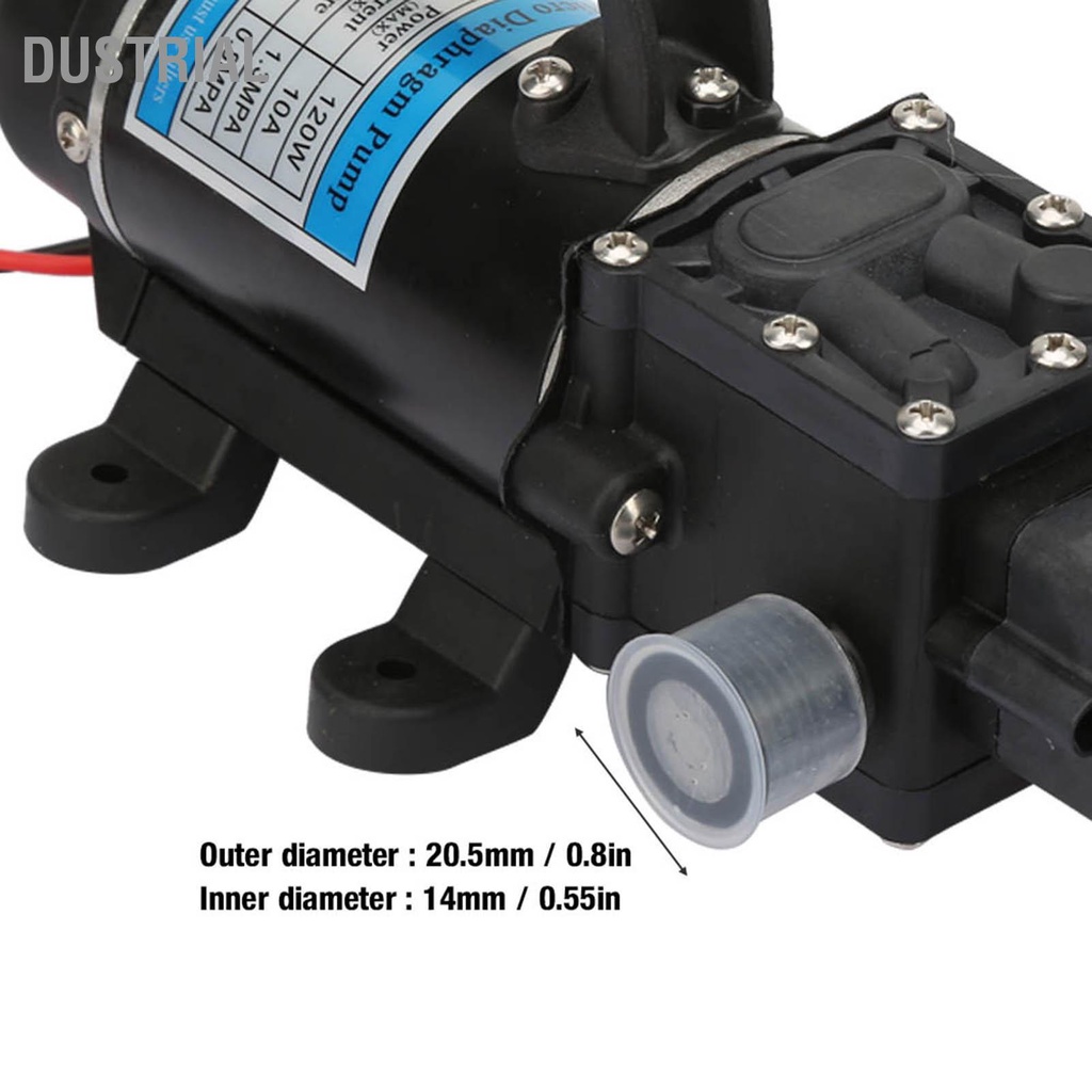 Dustrial Máy Bơm Nước Điện 12V/24V 120W Màng Tự Mồi 10L/m Cho Phun Áp Lực Cao