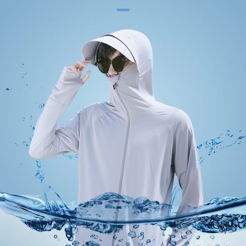M-8xl áo sơ mi chống nắng có mũ trùm đầu đơn giản dành cho nam giới plus size áo chống nắng hoodie causal lỏng tay áo dài