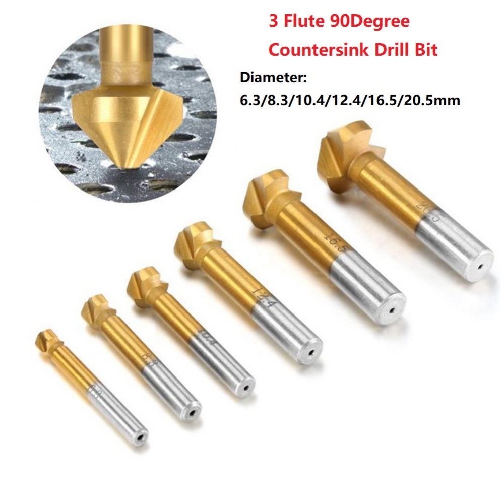 Mũi khoan chìm 6.3 / 8.3 / 10.4 / 12.4 / 16.5 / 20.5mm 61mm mạ titan