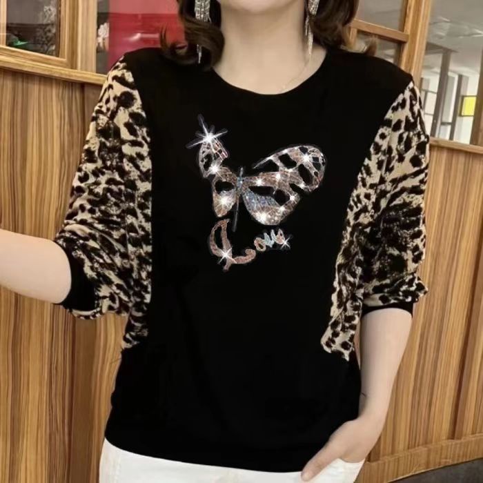 Áo Thun Tay Dài Cổ Tròn Thời Trang Mùa Thu Cho Phụ Nữ Trung Niên