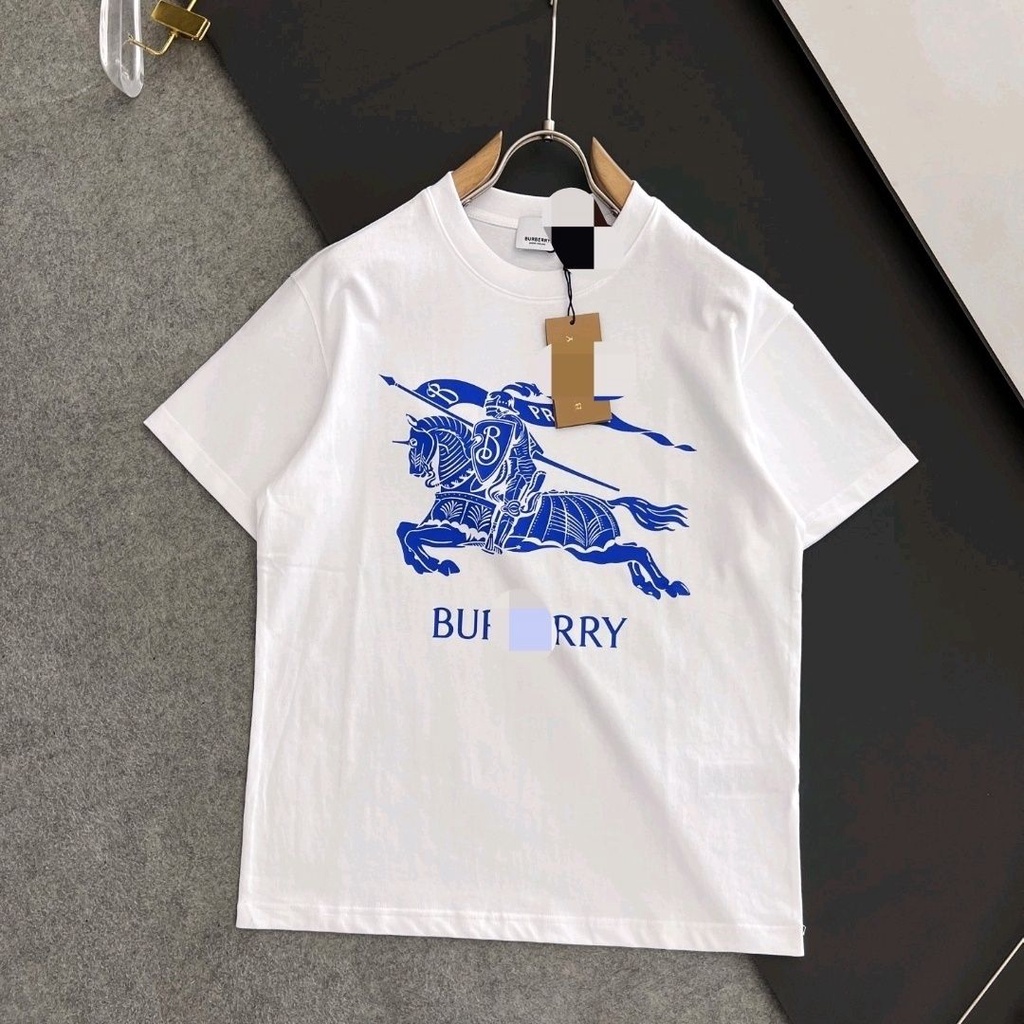 Ngoại thương phiên bản chính xác 2023burber summer new war horse logo nam t-shirt ngắn tay cao cấp cổ áo thường + tag