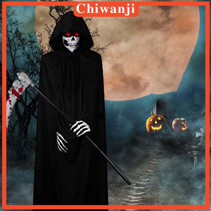 Trẻ em halloween grim reaper trang phục trùm đầu áo choàng đen cho chương trình cosplay