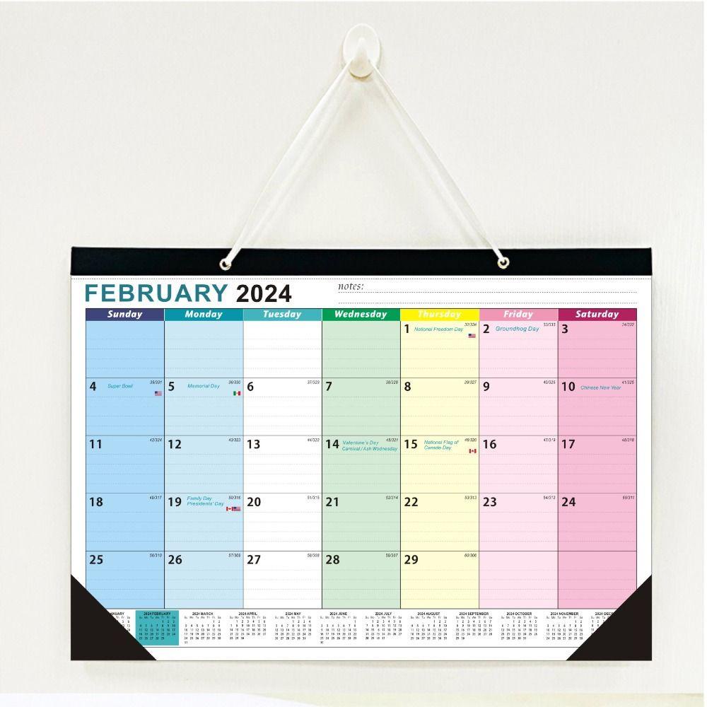 Lịch treo tường UUMIR 19.1.2024 - tháng 6.2025 tiếng anh/ ghi chú/ lên kế hoạch năm chất lượng cao cho văn phòng/tại nhà