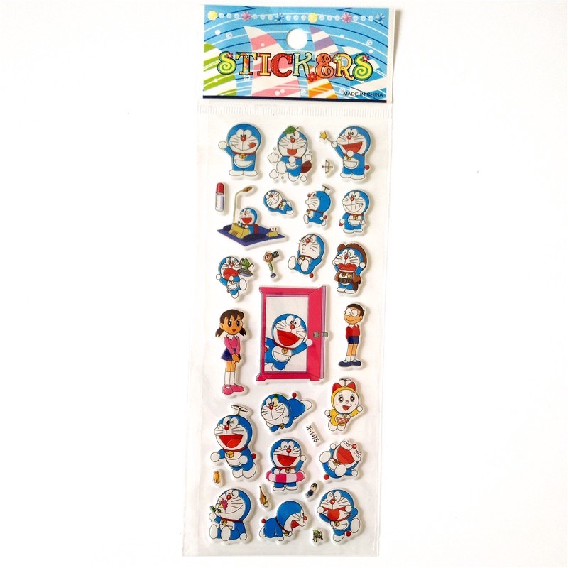 10 tờ anime doraemon hình dán máy 3d robot cat puffy stickers scrapbooking