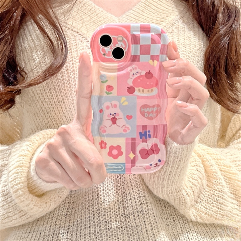 Ốp lưng điện thoại iphone cute dessert bunny pink dành cho 7 7plus 8 8plus xs xr 11 12 13 14 pro plus promax cartoon girl