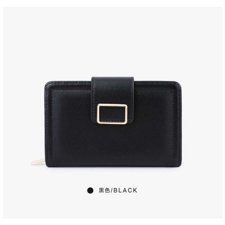 Terion Ví Ngắn Bằng Da pu Màu Trơn Đa Năng Phong Cách Hàn Quốc Cho Nữ