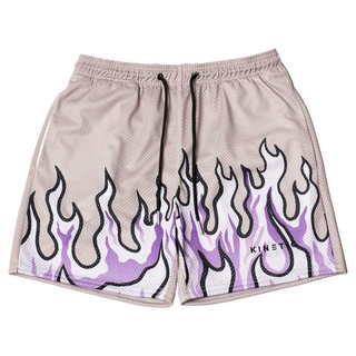 Quần short thêu flame nam american fitness sports quick-drying shorts