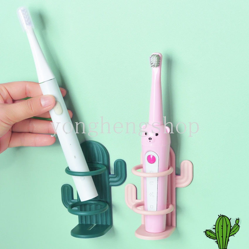 Dễ thương cactus shaped electrictoothbrush holder punch-free wall mounted makeup brush brush razor storage rack draining tooth brush giá treo đồ trong phòng tắm