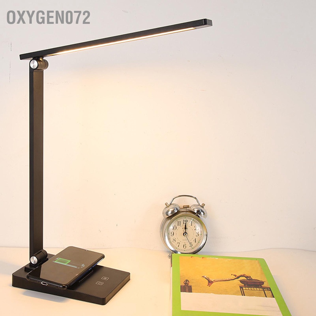 Đèn bàn học Led chống cận - Đèn LED Để Bàn Với 3 Mức Độ Sáng Có Thể Gập Lại Sạc USB Không Dây - Oxygen072