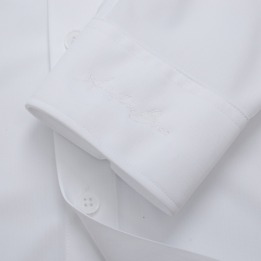 Áo sơ mi dài tay nam Aristino for Boss phom dáng vừa vặn, màu trắng kẻ sọc chìm thời thượng, tinh tế - 1LSR06