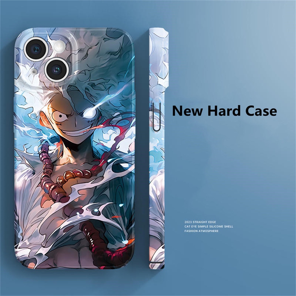 Cartoon one-piece the sun god nica luffy glossy hard acrylic thin phone case for samsung galaxy s20fe s21 s22 s23 plus ultra 5g note 9 10 plus vỏ bảo vệ máy ảnh Ốp điện thoại