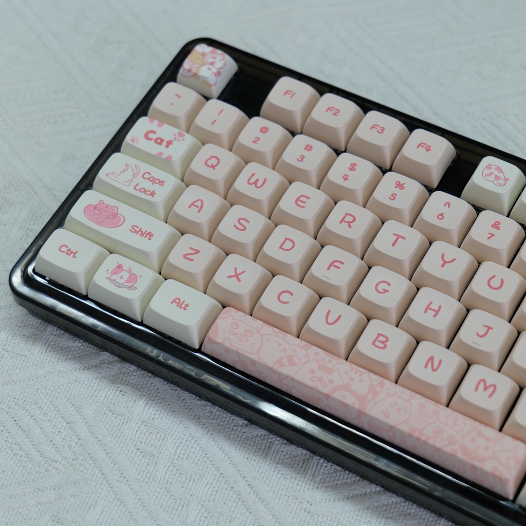 Naughty cat keycaps xda profile cartoon pbt dye sub bàn phím cơ keycap