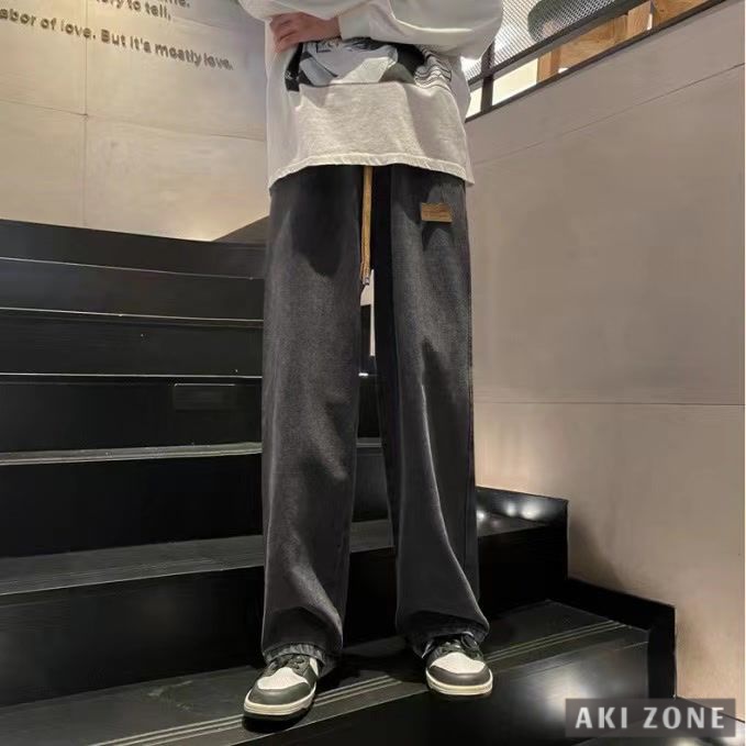 Quần jean nam retro quần bò ống rộng bigsize 5XL 100KG mùa xuân thu cao cấp đường phố thời trang quần denim Hàn Quốc