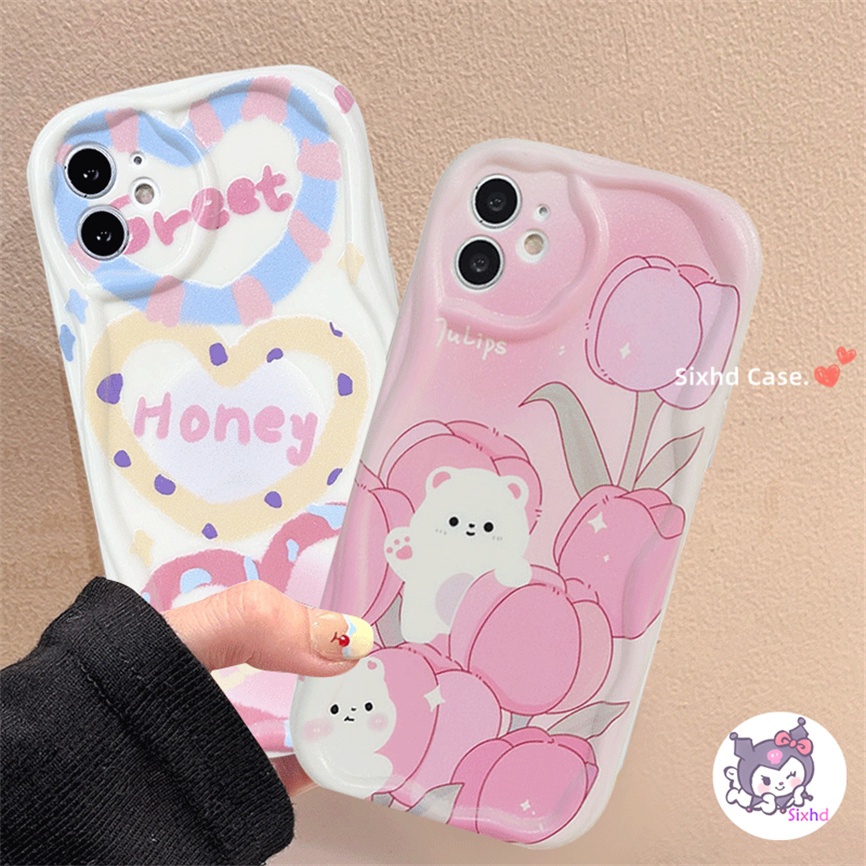 Ốp Lưng Vivo Y02T Y27 Y16 Y02s Y36 Y22 Y21s Y33s Y20 Y20i Y12s Y12A Y20G Y20s Y17 Y15s Y15A Y02 Y35 Y20 Y15 Y12 Y11 Y21 Y95 Y93 Y91 Y50 Y30 V27e V25e cartoon pink rabbit love 3d cream wave