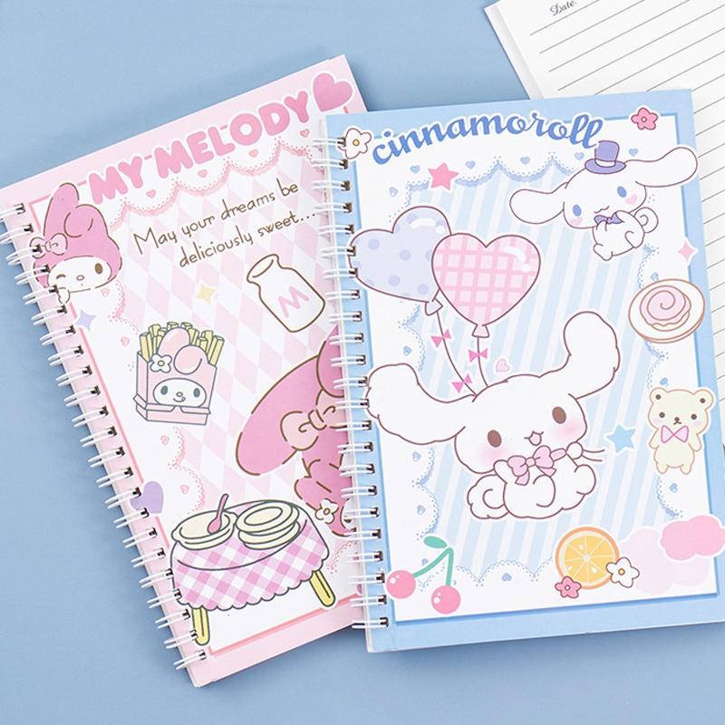 Sanrio coil book anime series kawaii kuromi my melody cinnamoroll kitty cartoon diary notebook student notebook kids gift